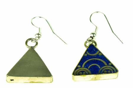 Cercei triunghi - Aztec bleumarin - E138 [1]
