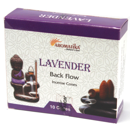 India - Conuri (10buc) Parfumate Aromatice „Fum Curgător” –  Lavandă