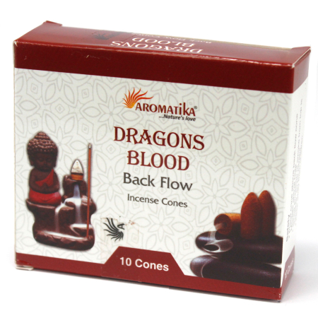 India - Conuri (10buc) Parfumate Aromatice „Fum Curgător” –  Sânge de Dragon