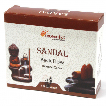 India - Conuri  (10buc) Parfumate Aromatice „Fum Curgător” –  Sandal