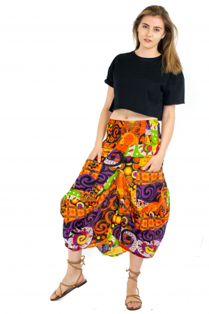 Fusta din bumbac cu buzunare - Motive abstracte [1]