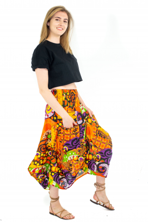 Fusta din bumbac cu buzunare - Motive abstracte [2]