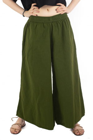 Culottes cu banda elastica - Olive green [0]