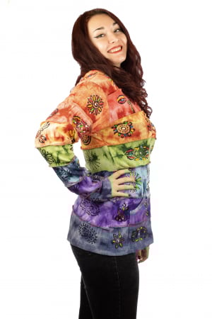 Hanorac casual femei – model curcubeu Tie Dye [2]