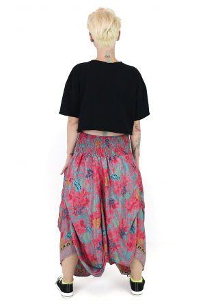 Fusta asimetrica din material fluid cu print floral - Model 13 [4]