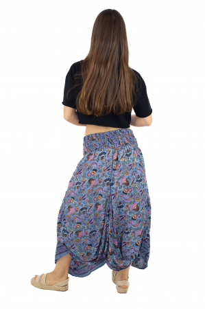 Fusta asimetrica din material fluid cu print floral - Model 15 [3]