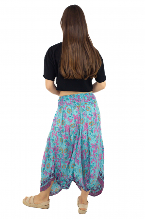 Fusta asimetrica din material fluid cu print floral - Model 18 [3]