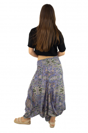 Fusta asimetrica din material fluid cu print floral - Model 22 [3]