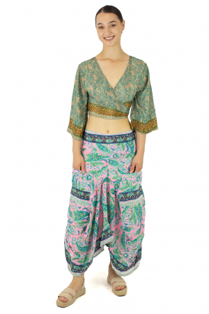 Fusta asimetrica din material fluid cu print floral - Model 5 [1]