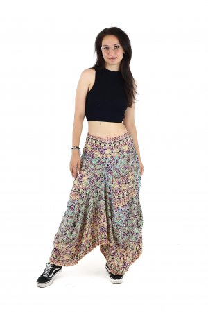 Fusta asimetrica din material fluid cu print floral - Model 52 [1]