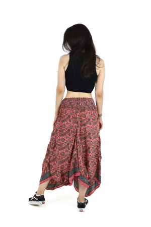 Fusta asimetrica din material fluid cu print floral - Model 53 [4]