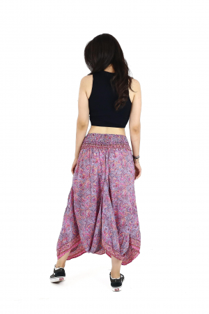 Fusta asimetrica din material fluid cu print floral - Model 57 [4]
