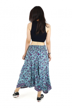 Fusta asimetrica din material fluid cu print floral - Model 61 [4]