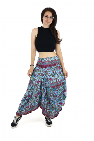 Fusta asimetrica din material fluid cu print floral - Model 66 [1]