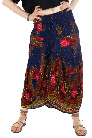 Fusta cu banda elastica si motive tip paun [0]