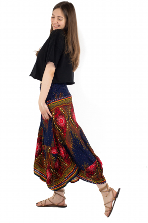 Fusta cu banda elastica si motive tip paun [3]