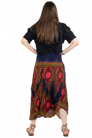 Fusta cu banda elastica si motive tip paun [4]