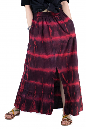 Fusta din bumbac - Tie Dye - Rosu [11]