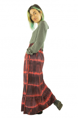 Fusta din bumbac - Tie Dye - Rosu [9]