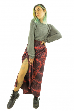 Fusta din bumbac - Tie Dye - Rosu [2]