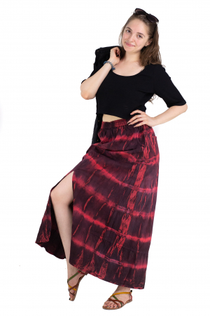 Fusta din bumbac - Tie Dye - Rosu [5]