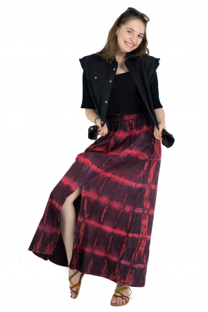 Fusta din bumbac - Tie Dye - Rosu [4]