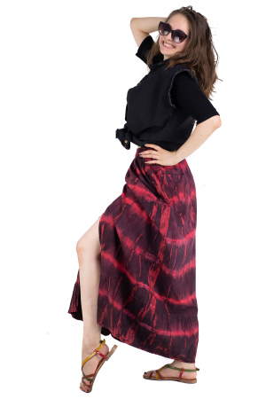 Fusta din bumbac - Tie Dye - Rosu [3]