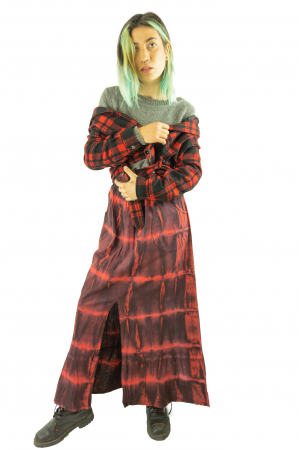 Fusta din bumbac - Tie Dye - Rosu [12]