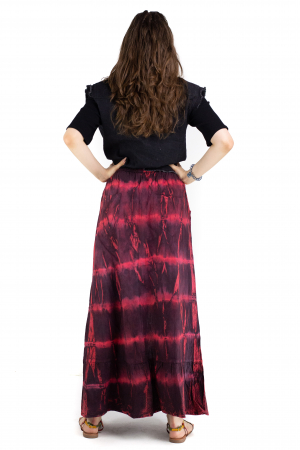 Fusta din bumbac - Tie Dye - Rosu [7]
