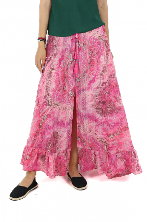 Fusta maxi cu crapatura in fata si snur in talie - Model 1 [0]