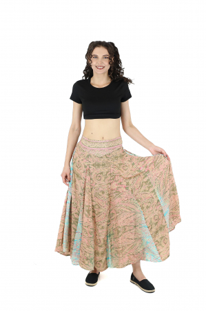 Fusta maxi cu pliuri si print oriental - Model 1 [2]