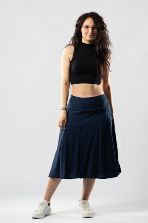 Fusta medie din bumbac cu elastic - Neon [2]