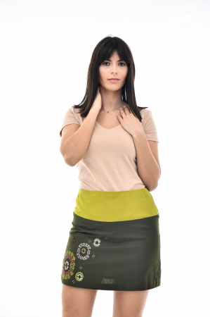 Fusta scurta cu print mandala - Verde [1]