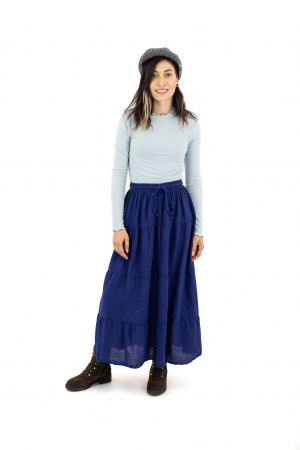 Fusta scurta din bumbac cu volanase - Visiniu [1]