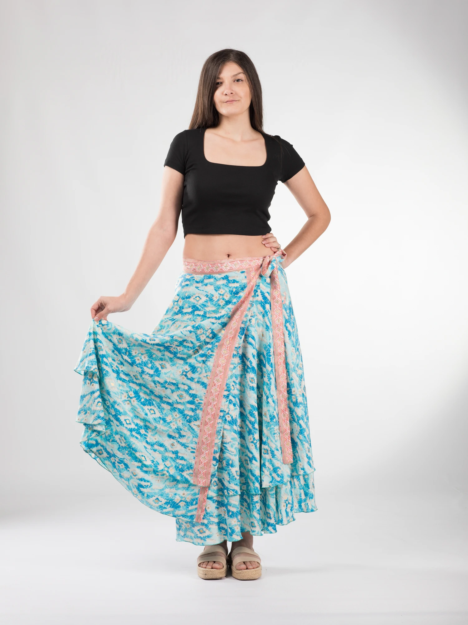 FEMEI - Fustă wrap din materiel fluid - Mode 1