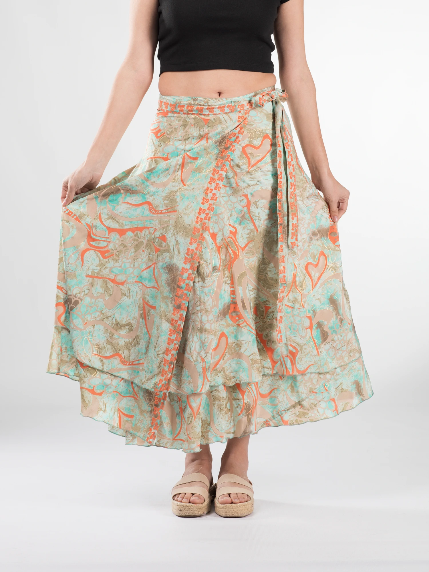 FEMEI - Fustă wrap din materiel fluid - Mode 2