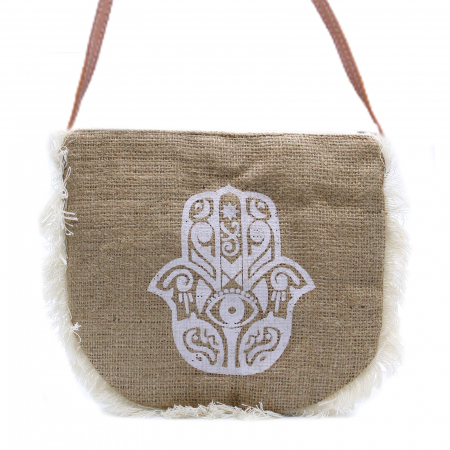Genți și Borsete - Geantă de umăr cu franjuri și print -  Hamsa
