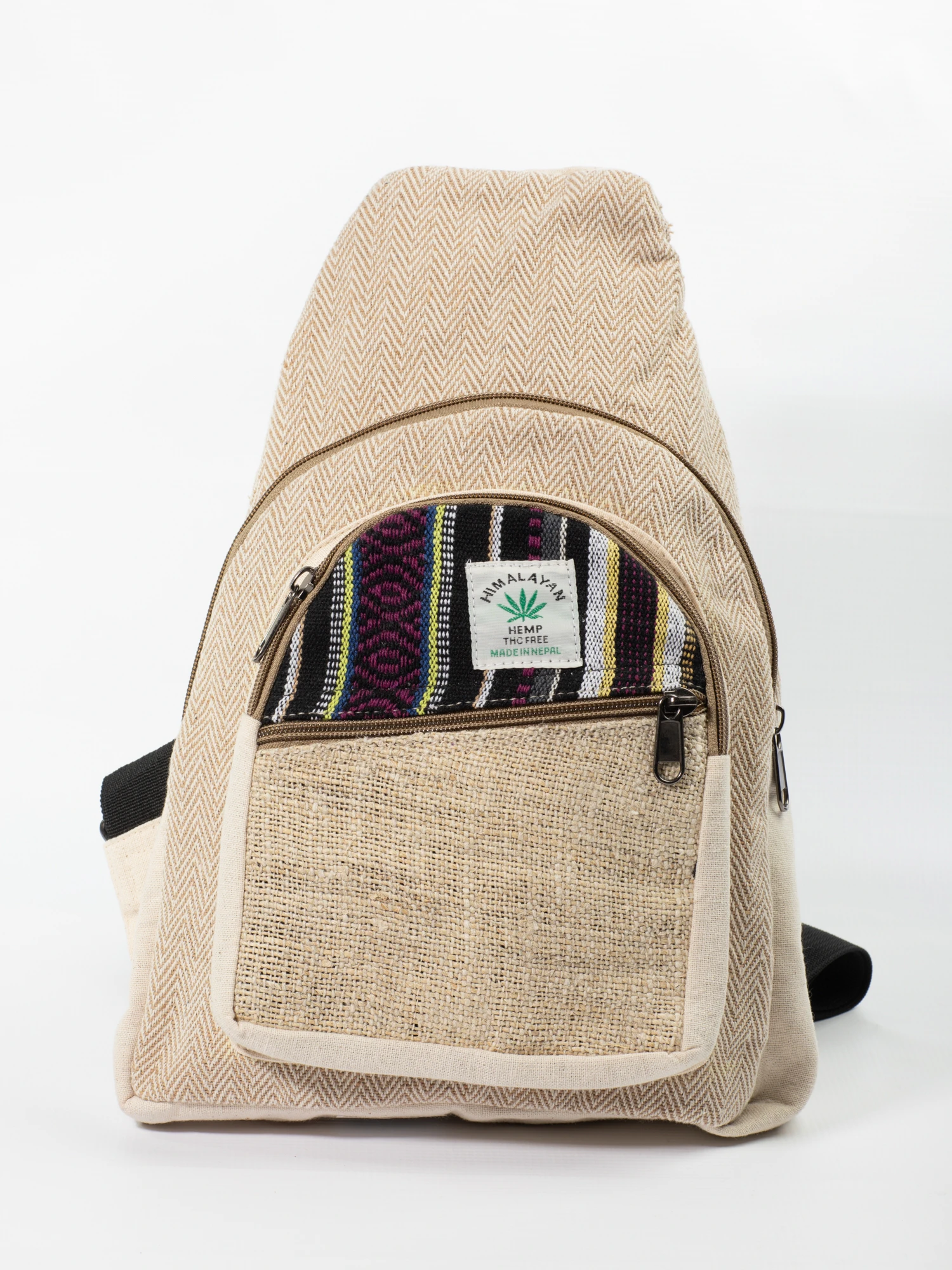Accesorii - Geantă piept (crossbody) din cânepă și bumbac cu sistem de prindere reversibil - Model 3