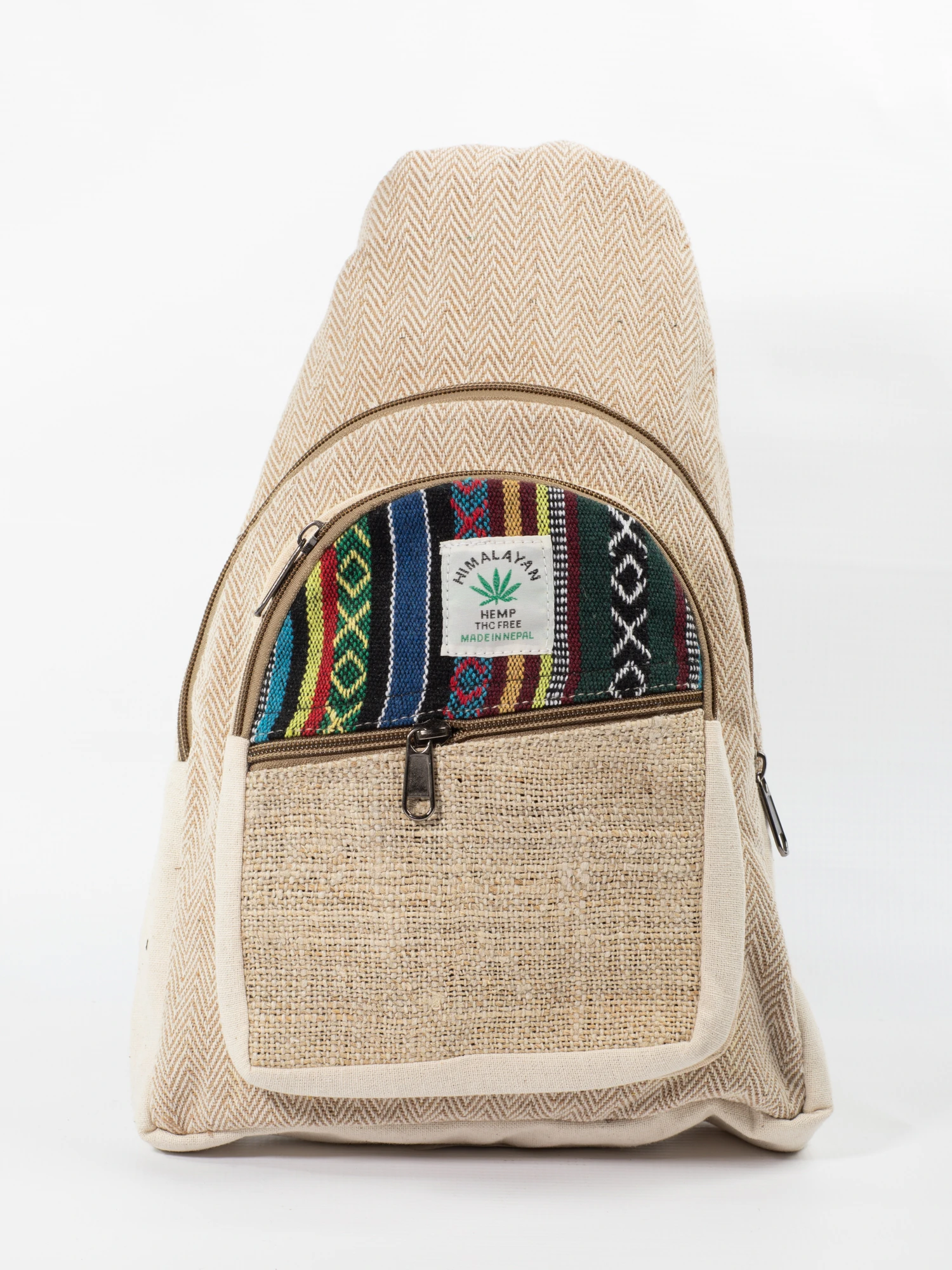Genți și Borsete - Geantă piept (crossbody) din cânepă și bumbac cu sistem de prindere reversibil - Model 4