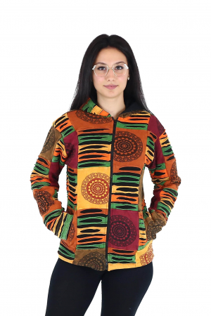 Hanorace - Hanorac cambrat razor cut captusit cu polar - Print Mandala