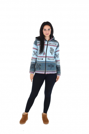 Hanorac cambrat shyama din bumbac captusit cu polar - Albastru Deschis [1]