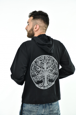 Hanorac cu nasturi din lemn - Tree Of Life - Negru [3]