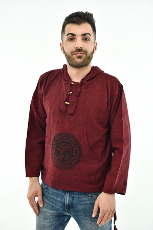 Hanorac cu nasturi din lemn - Tree Of Life - Negru [0]