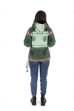 Hanorac cu polar si nasturi din lemn - Mint Green [4]
