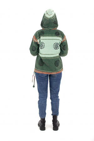 Hanorac cu polar si nasturi din lemn - Mint Green [5]