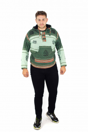 Hanorac cu polar si nasturi din lemn - Mint Green [7]