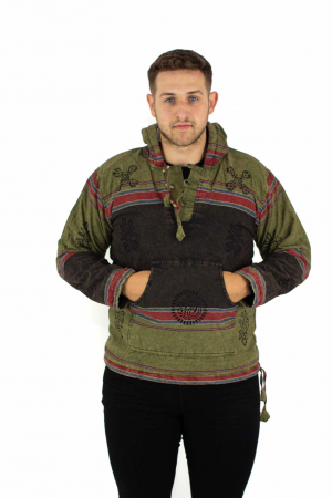 Hanorac cu polar și nasturi din lemn - Verde [2]