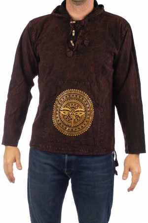 BĂRBAȚI - Hanorac cu print - 3rd Eye - Rosu