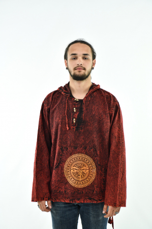 Hanorac cu print - 3rd Eye si Mandala - Bej [0]
