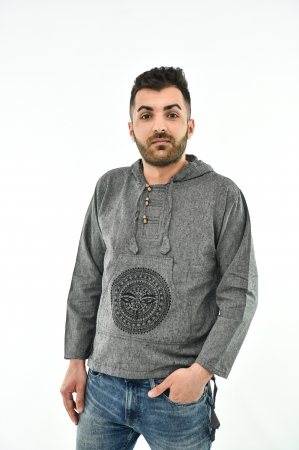 Hanorac cu print - 3rd Eye si Mandala - Bej [2]